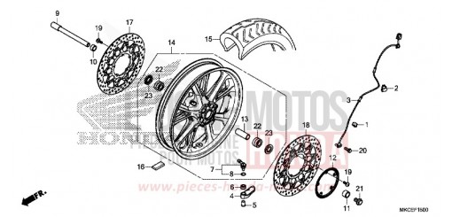 FRONT WHEEL GL1800BK de 2019